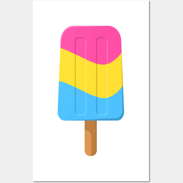 Pansexual Pride Flag Ice Pop Wall Art by LiveLoudGraphics